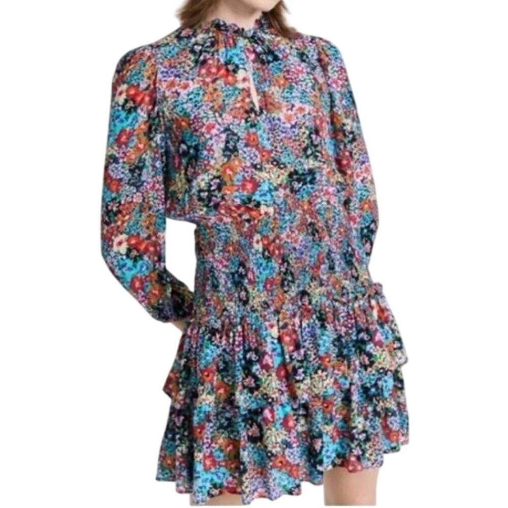 Shoshanna Vivien Dress Multi Color Feista Floral Women's Size 4 New With Tags